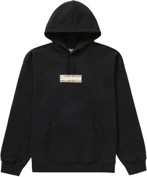 supreme burberry hooded sweatshirt|supreme burberry sweatshirt logo.